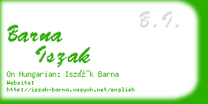 barna iszak business card